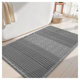 AMOAMI Waffle Bath-Mat, Super Absorbent Bath...