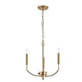 3 Light Aged Brass Finish Chandelier