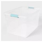 NO LID 66qt Clear Storage Bin with Latches