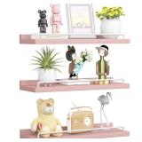RYOFOBETTO Pink and White Floating Shelves,...