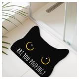 NGLIV Cat Bath Mat Black Cat Rug $1.00