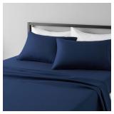 Amazon Basics Navy Pillowcase  Sheet Set $17.08
