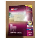 Avery 18660 Matte Clear Address Labels -...