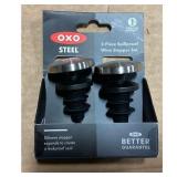 OXO 2-Piece Spillproof Wine Stopper Set - Steel