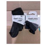 Feetures Black Socks Medium 2 Pairs