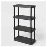MISSING POLE 4 Tier Plastic Shelf Unit Black -...