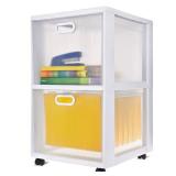 White Rolling Filing Cabinet 2 Drawer 16x26.25