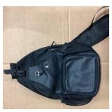 Sling Bag - Crossbody, Multi-Pocket, Black