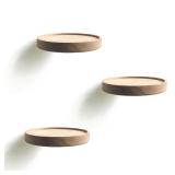 anaan Raft Floating Shelf Wood Round Wall...