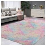 POEMLAND Small Non Slip Bedside Rug, Soft...