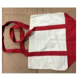 Tote Bag - Canvas, Red and White, Reusable,...