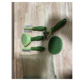Pet Grooming Set, Green, Multiple Brushes,...
