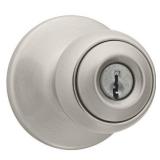 Kwikset Polo Keyed Doorknob Satin Nickel