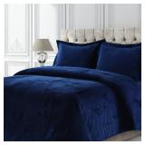 Tribeca Living Velvet Duvet Cover Twin...