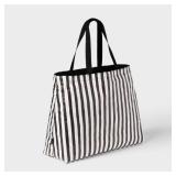 Open Story BlackWhite Stripe Tote Bag