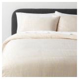 3pc Full/Queen Luxe Jacquard Duvet Cover and...