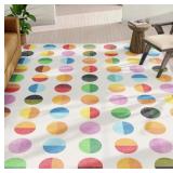 8x10 Crayola Split Dots Multi Color Area Rug