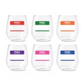 14oz Vino Hello, My Name Is Series, SET OF 6,...