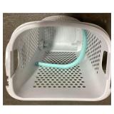 Laundry Basket - Perforated Design, Gray with...