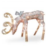 National Tree 28 Inch Crystal Feeding Deer with...