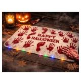 Bloody Halloween Doormat - Spooky Decor, LED...