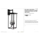 Black 4-Light Outdoor Wall Lantern - Hardwired,...