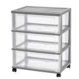 Brightroom Gray 3-Tier Drawer Cart