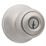 Kwikset Polo Keyed Doorknob Satin Nickel