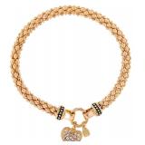Nine West Womens Gold Crystal Heart Bracelet