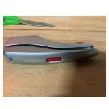 Silver Garlic Press with Red Button