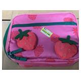 Lunch Bag - Strawberry Design, Insulated, Pink