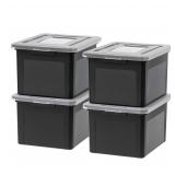 IRIS USA File Box, Plastic File Organizer with...