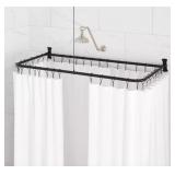 60" X 27" D-Shape Brass Shower Ring w/ Support