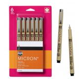 SAKURA Pigma Micron Fineliner Pens 6 PK