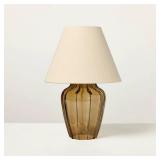 Hearth  Hand Tan Glass Table Lamp