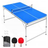 GoSports 6 x 3 ft Mid-Size Table Tennis Table...