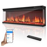 50-inch 3-Sided Wall Mount Electric Fireplace,...