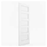 White Shaker 5-Panel Interior Slab Door 30x80