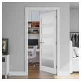 White 5-Lite Frosted Glass Interior Door 24x80