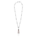 Nine West 36 Tri Tone Beaded Tassel Necklace