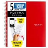 Five Star 5 Subject Spiral Notebook 8.5x11