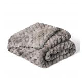 Minky Couture Adult Pewter Throw Blanket