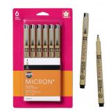 SAKURA Pigma Fineliner Pens 6 PK
