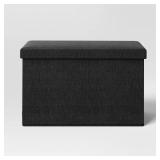 Room Essentials 24in Black Double Ottoman