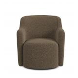HomePop Dark Brown Boucle Swivel Chair