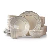 Elama 16 Piece Stoneware Dinnerware Set