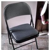 Peakform Black Fabric Padded Folding Chair