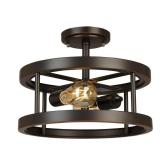 Hampton Bay 13 in. Bronze Semi-Flush Mount