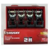 Husky 12 FT x 1 in Ratchet Tie-Downs 4 Pk