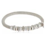 Nine West Silver Tone Crystal Bracelet One Size